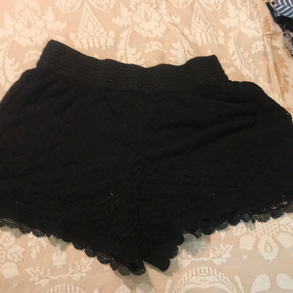 Black lace shorts